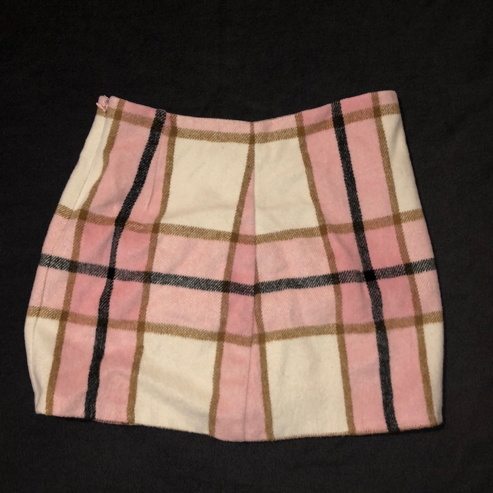 Pink Plaid Mini Skirt